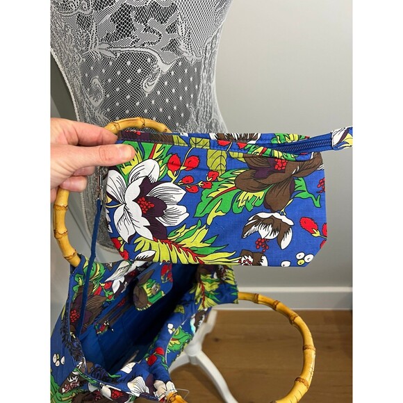 NWT New Tropical Handbag Bamboo Handle - Picture 7 of 9
